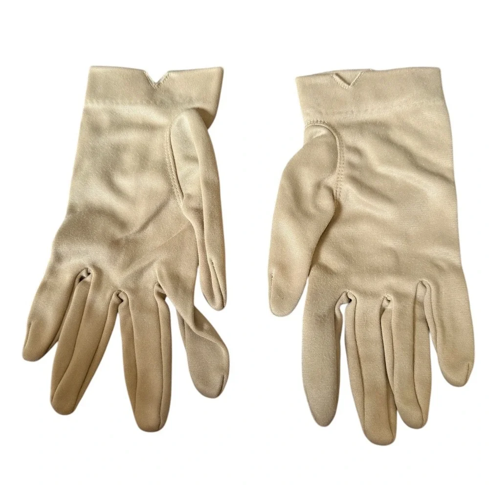 Vintage Gloves Beige Tea Party Easter Size XS Small
